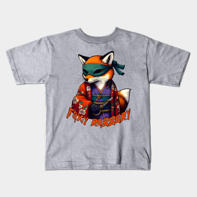 Foxy thief Kids T-Shirt by Japanese Fever